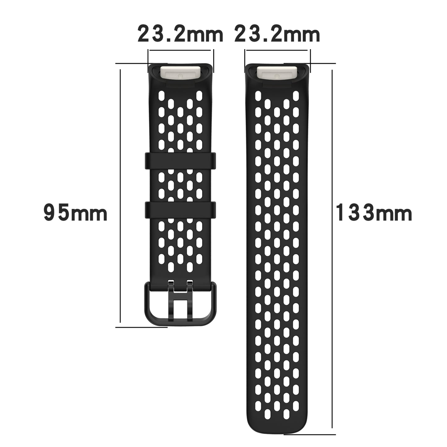 For-Fitbit-Charge-5-Monochromatic-Breathable-Silicone-Watch-Band(Navy-Blue)