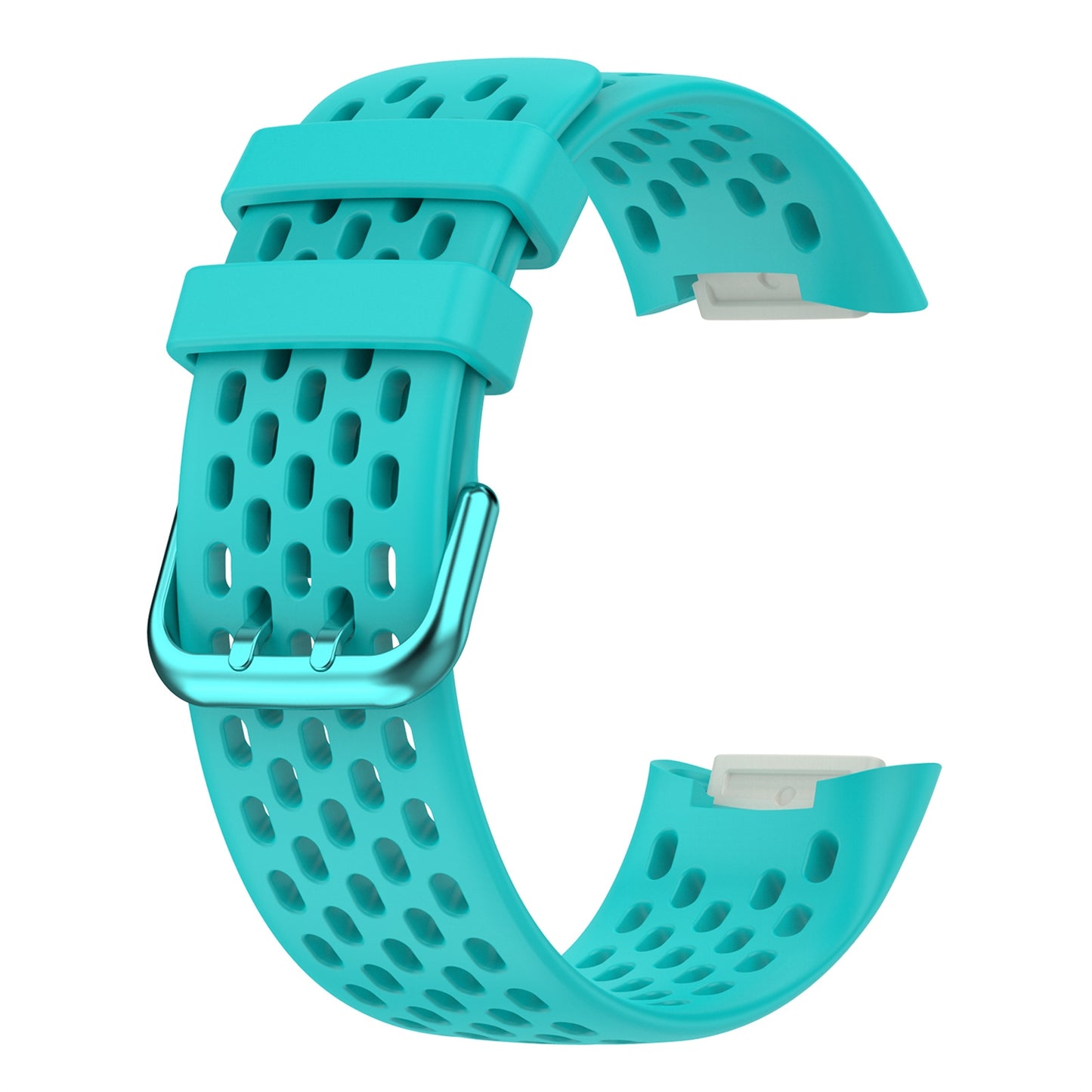 For-Fitbit-Charge-6-Solid-Color-Breathable-Sports-Silicone-Watch-Band(Teal-Green)