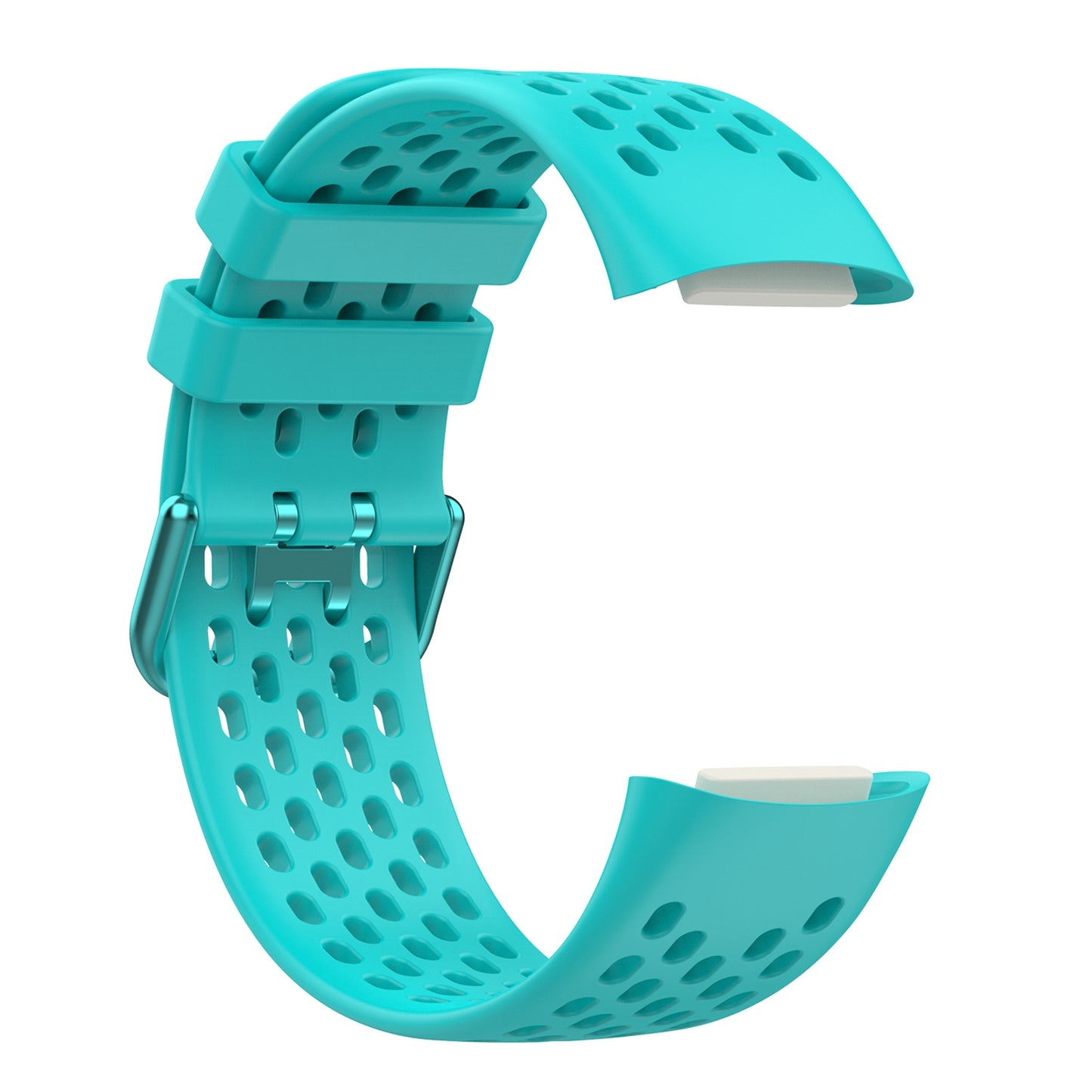For-Fitbit-Charge-6-Solid-Color-Breathable-Sports-Silicone-Watch-Band(Teal-Green)