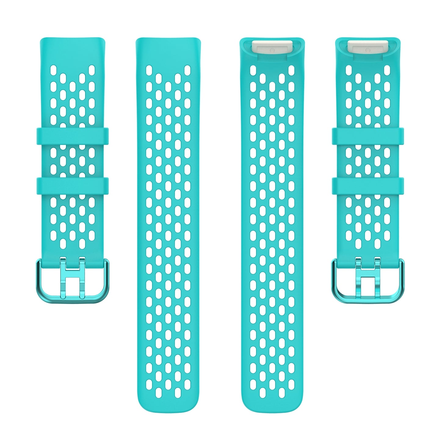 For-Fitbit-Charge-6-Solid-Color-Breathable-Sports-Silicone-Watch-Band(Teal-Green)