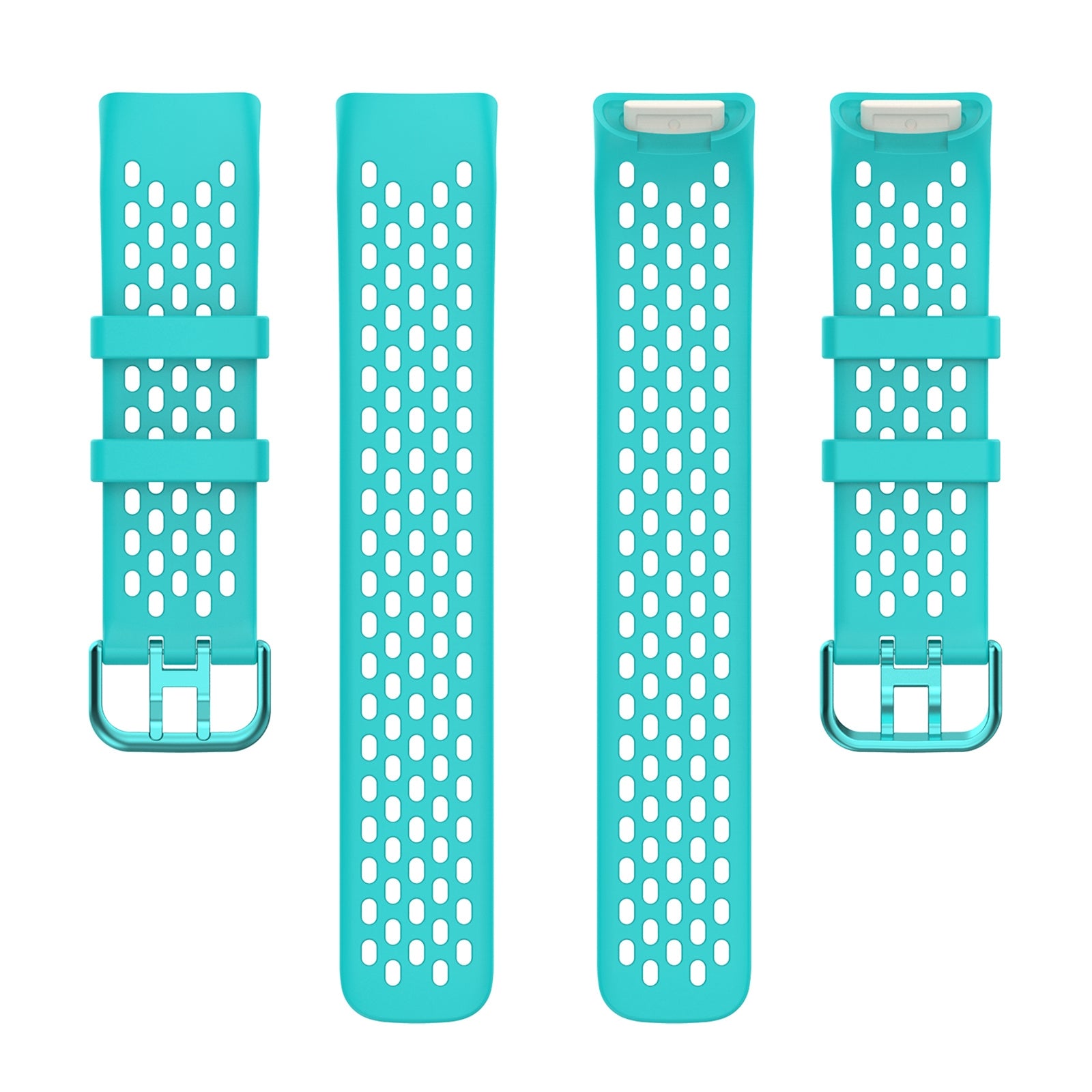 For-Fitbit-Charge-6-Solid-Color-Breathable-Sports-Silicone-Watch-Band(Teal-Green)