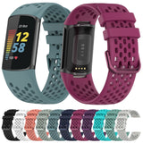 For-Fitbit-Charge-6-Solid-Color-Breathable-Sports-Silicone-Watch-Band(Teal-Green)