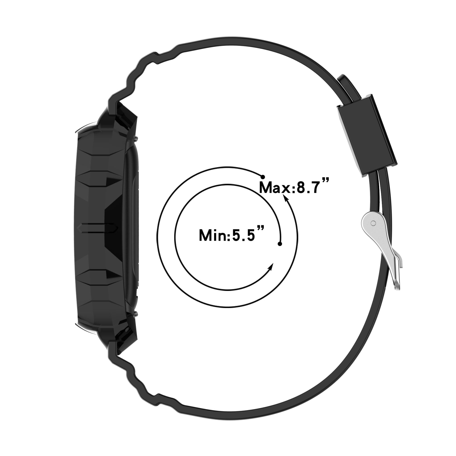 For-Fitbit-Charge-4-Silicone-One-Body-Armor-Watch-Band(Black)
