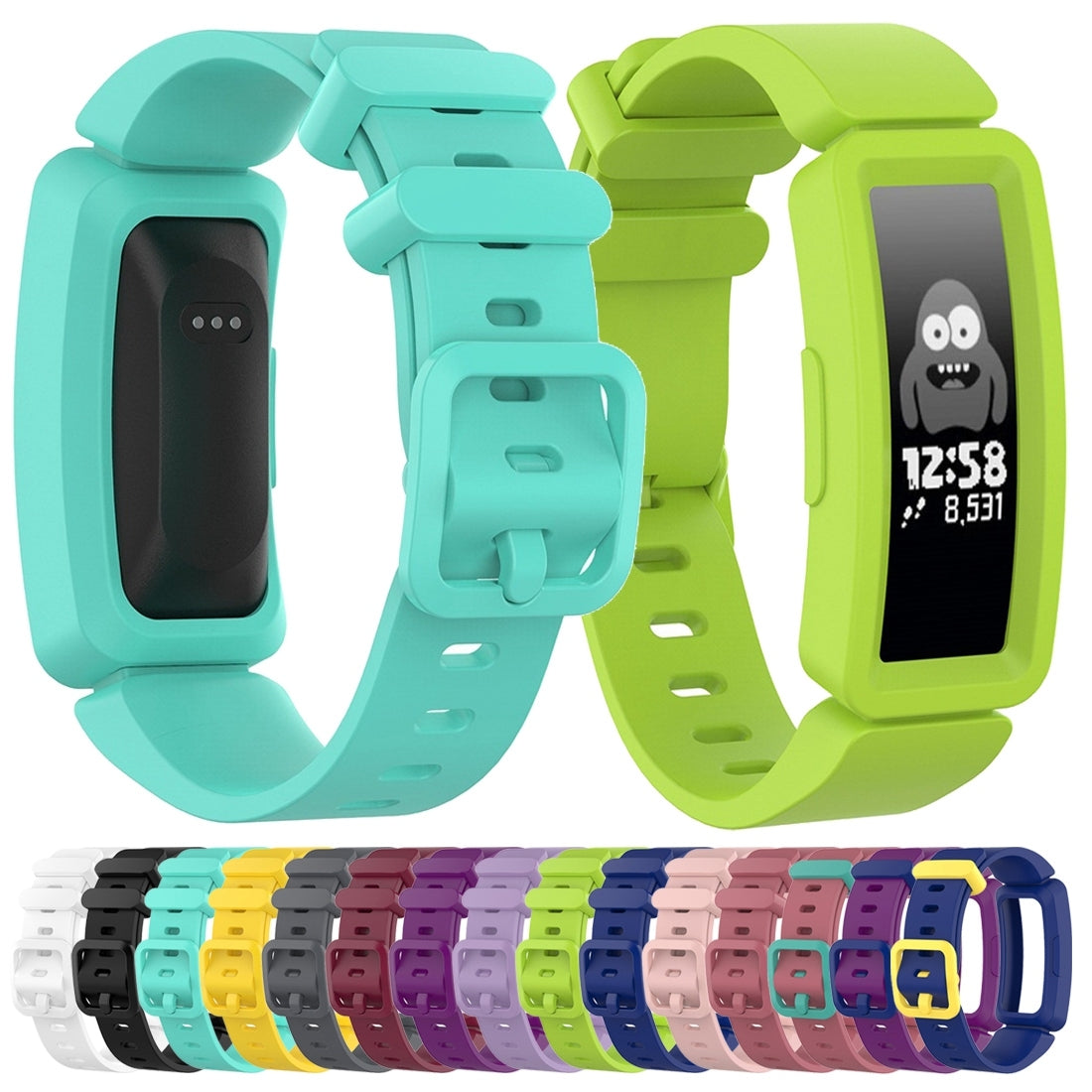 For-Fitbit-Inspire-HR-/-Ace-2-Silicone-Smart-Watch-Watch-Band(Light-Purple)