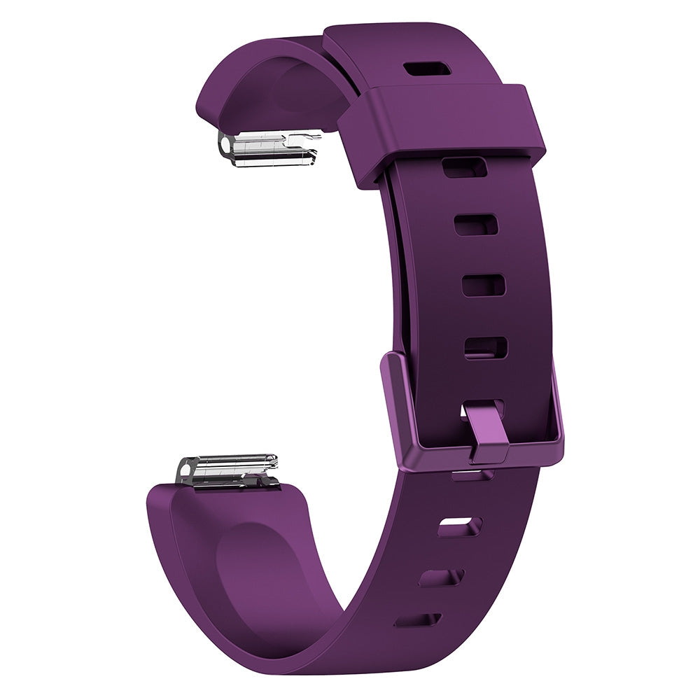 For-Fitbit-Inspire-/-Inspire-HR-Glossy-Surface-Silicone-Watch-Band,-Size:S(Dark-Purple)