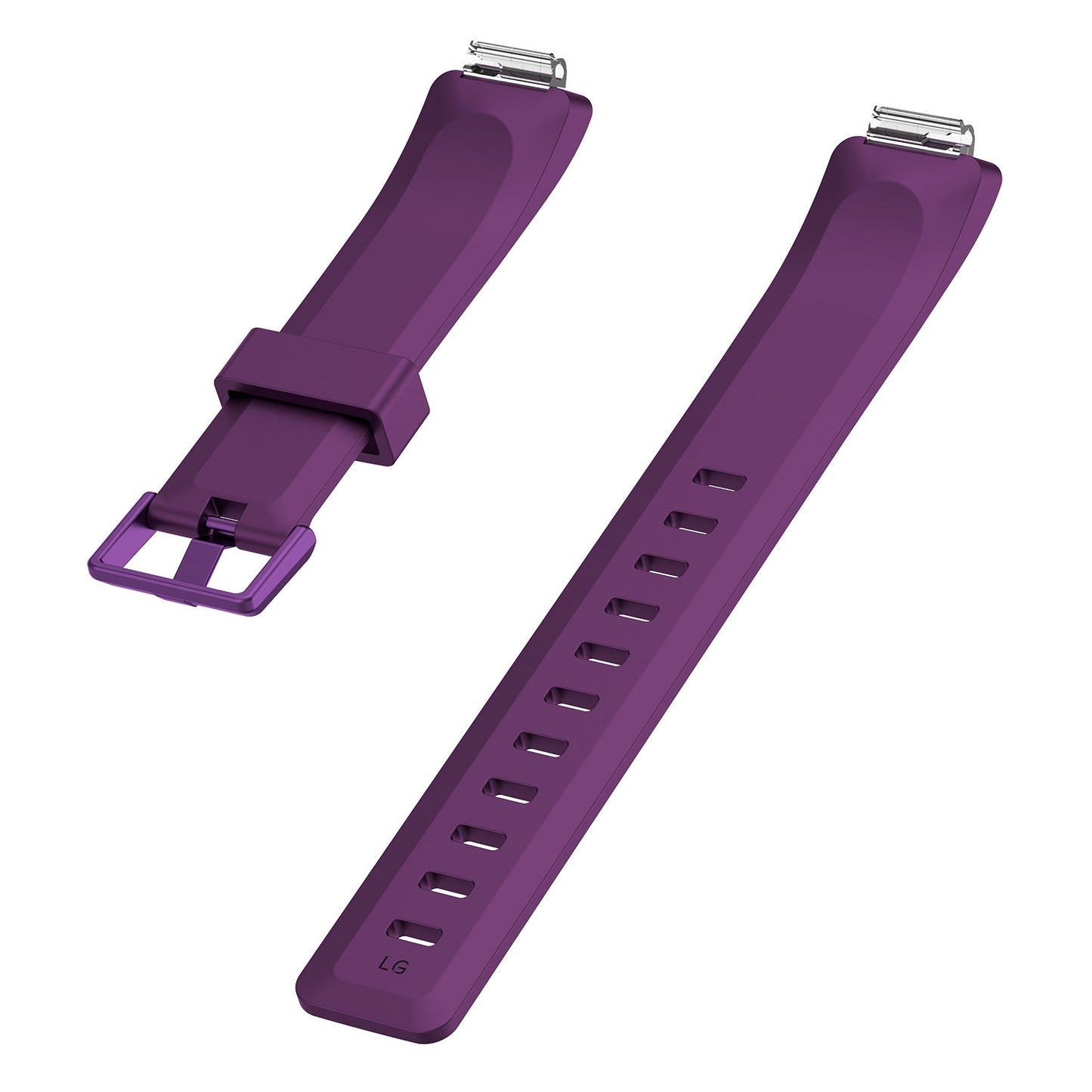 For-Fitbit-Inspire-/-Inspire-HR-Glossy-Surface-Silicone-Watch-Band,-Size:S(Dark-Purple)