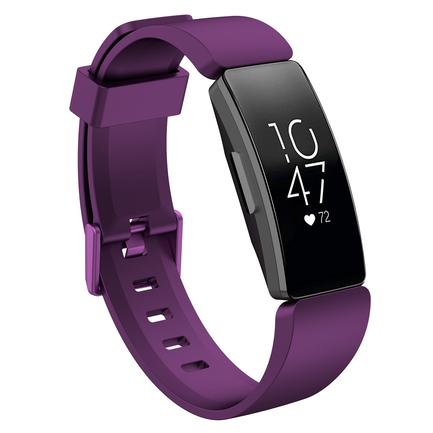 For-Fitbit-Inspire-/-Inspire-HR-Glossy-Surface-Silicone-Watch-Band,-Size:S(Dark-Purple)