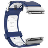 For-Fitbit-Ionic-Two-tone-Silicone-Watch-Band-with-Buckle-&-Connector(Dark-Blue-+-White)