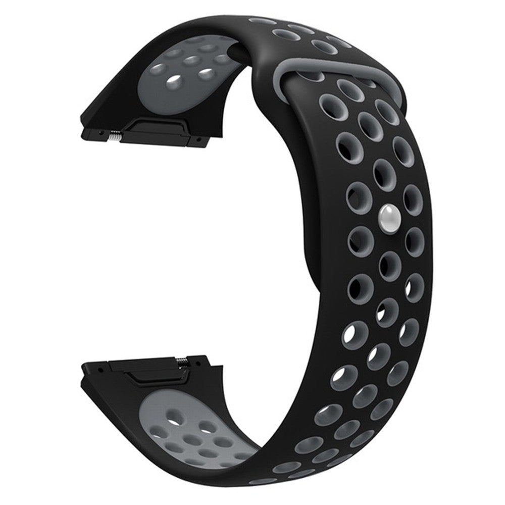 For-Fitbit-Ionic-Breathable-Two-tone-Silicone-Watch-Band(Black-Grey)