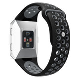 For-Fitbit-Ionic-Breathable-Two-tone-Silicone-Watch-Band(Black-Grey)