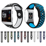 For-Fitbit-Ionic-Breathable-Two-tone-Silicone-Watch-Band(Black-Grey)