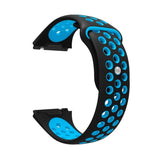 For-Fitbit-Ionic-Breathable-Two-tone-Silicone-Watch-Band(Black-Blue)