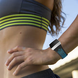For-Fitbit-Ionic-Breathable-Two-tone-Silicone-Watch-Band(Black-Blue)