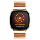 For-Fitbit-Versa-4-/-Sense-2-Universal-Butterfly-Buckle-Metal-Watch-Band(Rose-Gold)