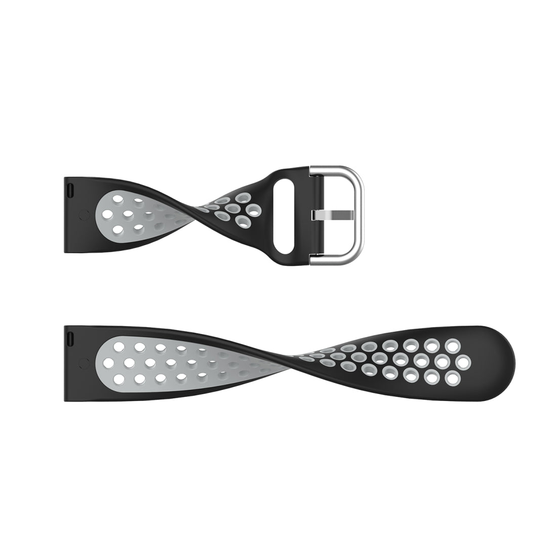 For-Fitbit-Versa-2-/-Versa-/-Versa-Lite-/-Blaze-23mm-Sports-Two-Colors-Silicone-Replacement-Strap-Watchband(Olive-Green-Black)