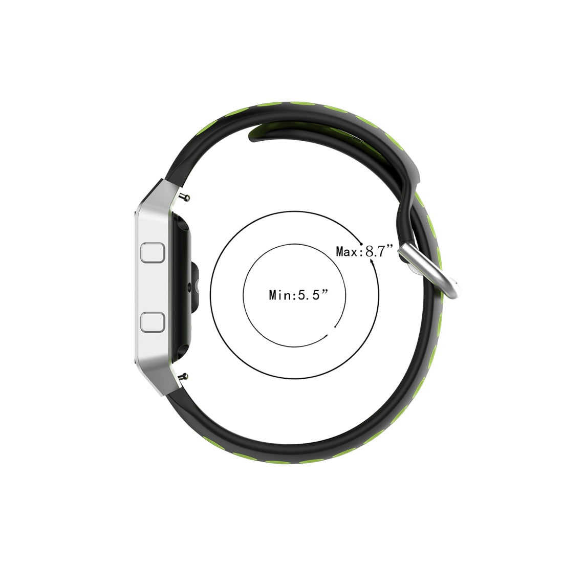 For-Fitbit-Versa-2-/-Versa-/-Versa-Lite-/-Blaze-23mm-Sports-Two-Colors-Silicone-Replacement-Strap-Watchband(Olive-Green-Black)