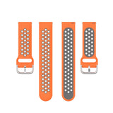 For-Fitbit-Versa-2-/-Versa-/-Versa-Lite-23mm-Clasp-Two-Color-Sport-Watch-Band(Orange-+-Grey)