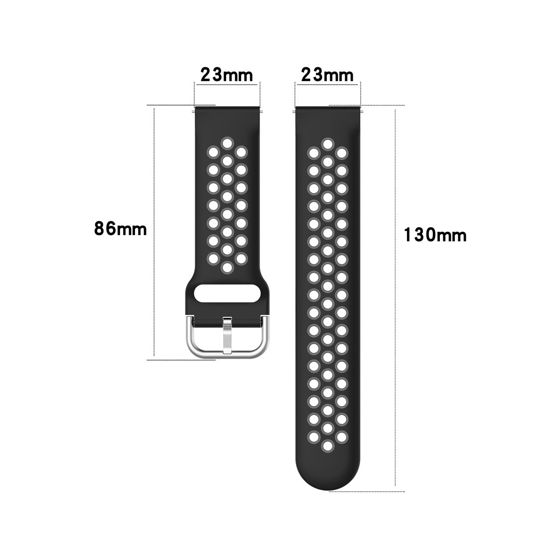 For-Fitbit-Versa-2-/-Versa-/-Versa-Lite-23mm-Clasp-Two-Color-Sport-Watch-Band(Orange-+-Grey)
