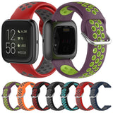 For-Fitbit-Versa-2-/-Versa-/-Versa-Lite-23mm-Clasp-Two-Color-Sport-Watch-Band(Orange-+-Grey)