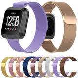 For-Fitbit-Versa-Milanese-Watch-Band,-Size:L(Silver)