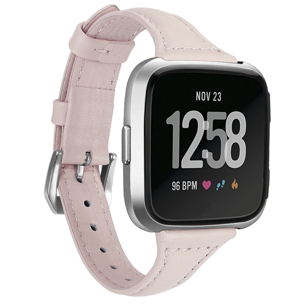 For-Fitbit-Versa-2-Smart-Watch-Leather-Watch-Band,-Shrink-Version(Pink)