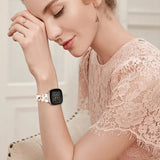 For-Fitbit-Versa-4-/-Sense-2-Universal-Rhombus-Resin-Watch-Band(Nougat)