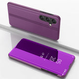 For-Galaxy-M34-5G-Plated-Mirror-Horizontal-Flip-Leather-Phone-Case-with-Holder(Purple)