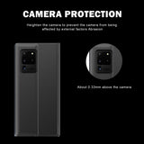 For-Galaxy-S20-Plus-Side-Display-Magnetic-Horizontal-Flip-Plain-Texture-Cloth-+-PC-Case-with-Holder-&-Sleep-/-Wake-up-Function(Silver)
