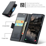 For Galaxy S25 5G CaseMe 023 Butterfly Buckle Litchi Texture RFID Anti-theft Leather Phone Case(Black)
