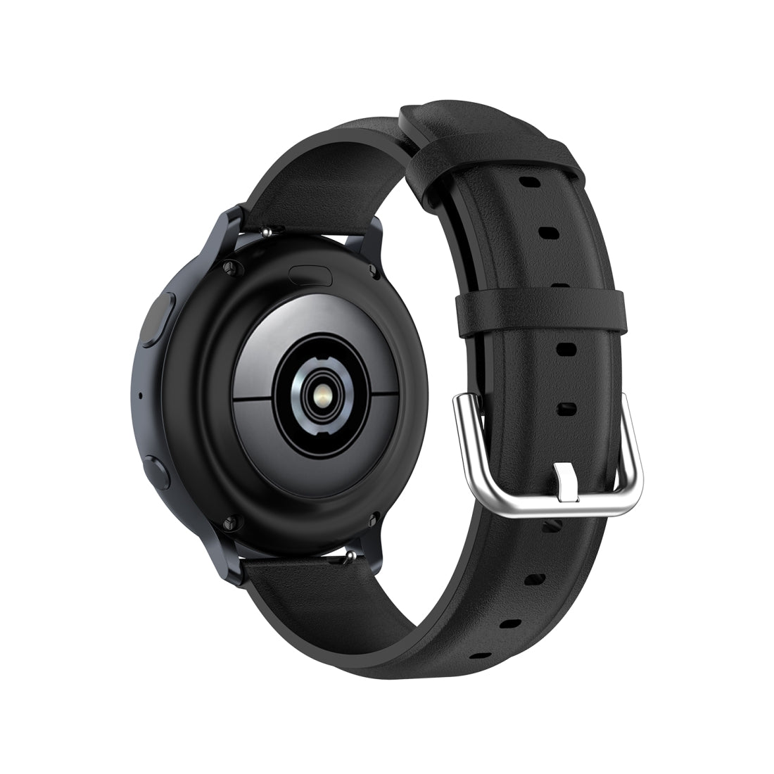 For-Galaxy-Watch-Active3-/-Galaxy-Watch-3-41mm-20mm-Universal-Leather-Watch-Band(Black)