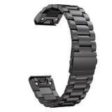 For-Garmin-Fenix-5X-Three-Bead-Stainless-Steel-Metal-Watch-Band,-Size:26MM(Black)