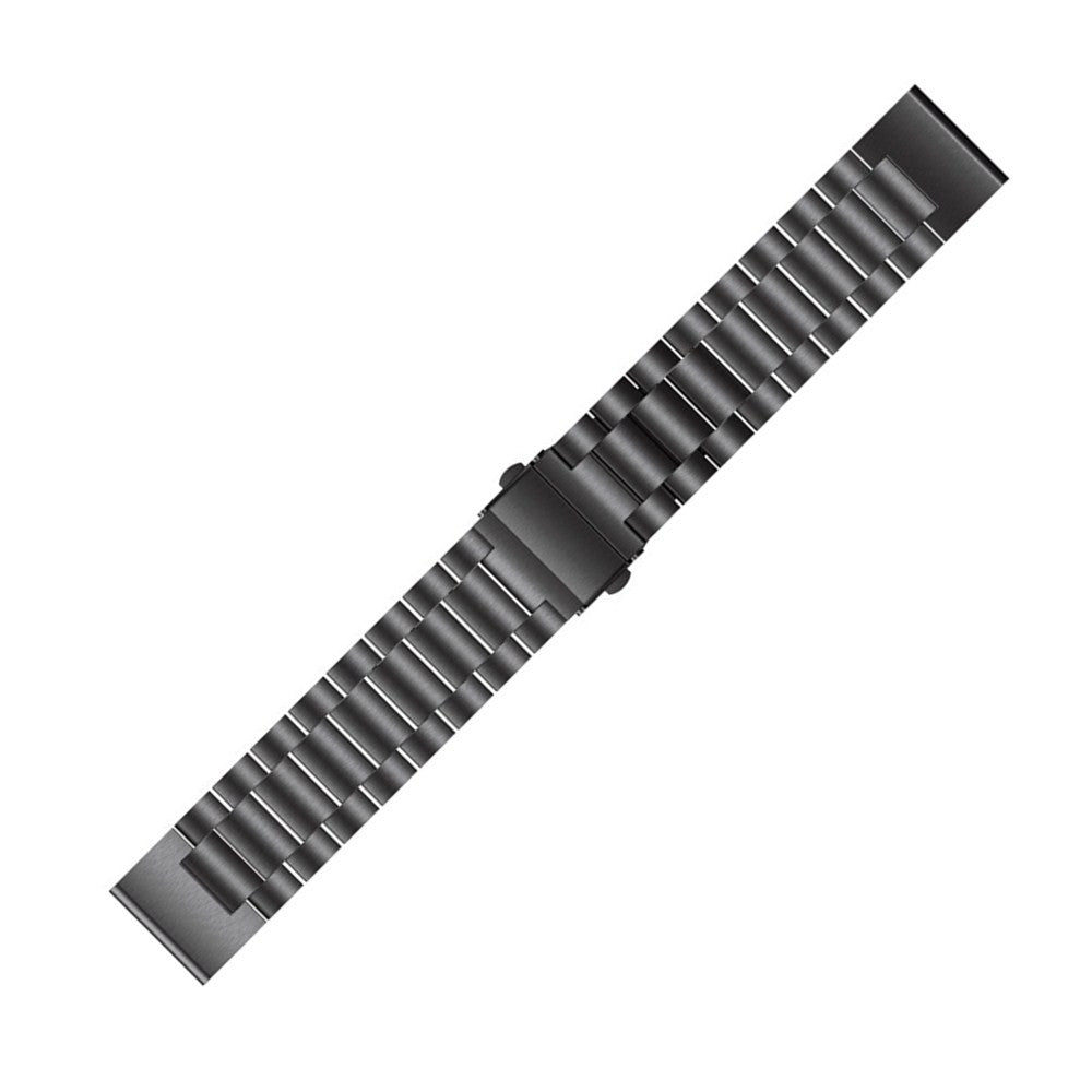 For-Garmin-Fenix-5X-Three-Bead-Stainless-Steel-Metal-Watch-Band,-Size:26MM(Black)