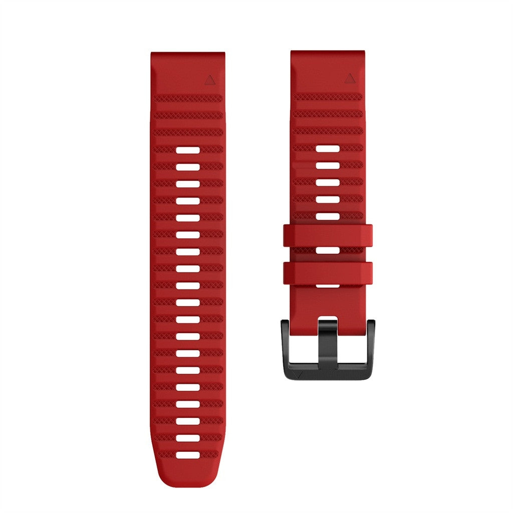 For-Garmin-Fenix-7X-/-6X-26mm-Smart-Watch-Quick-Release-Silicon-Watch-Band(Red)