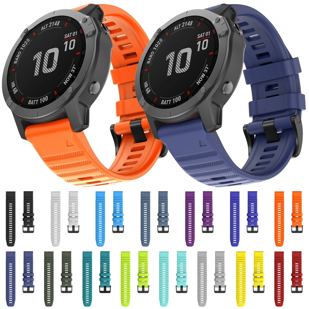 For-Garmin-Fenix-7X-/-6X-26mm-Smart-Watch-Quick-Release-Silicon-Watch-Band(Red)