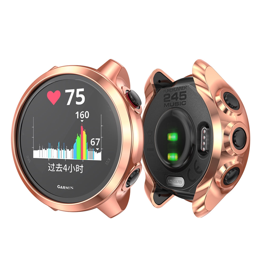 For-Garmin-Forerunner-245-TPU-Electroplated-Watch-Case(Rose-Gold)