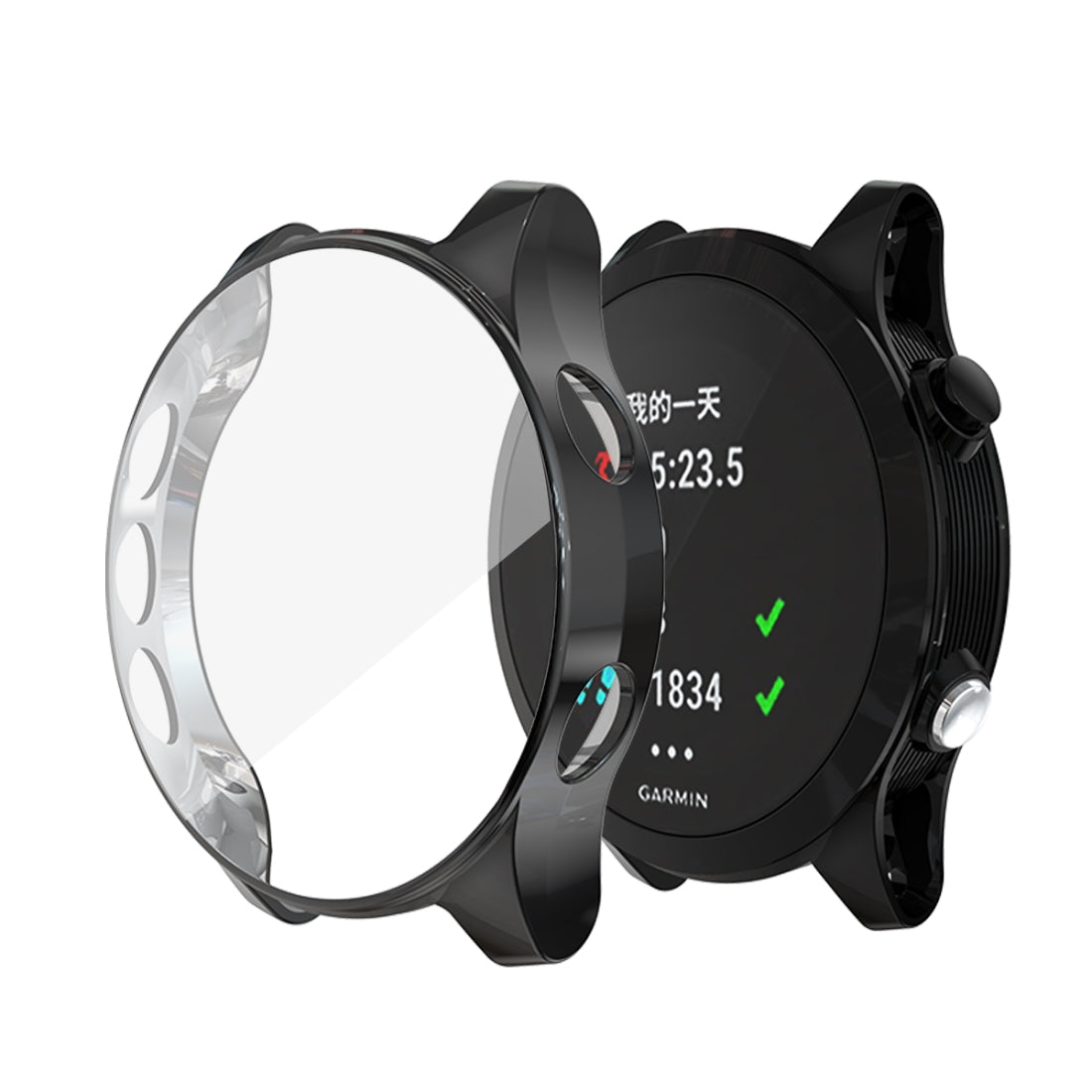For-Garmin-Forerunner-935-TPU-Electroplated-Watch-Case(Black)