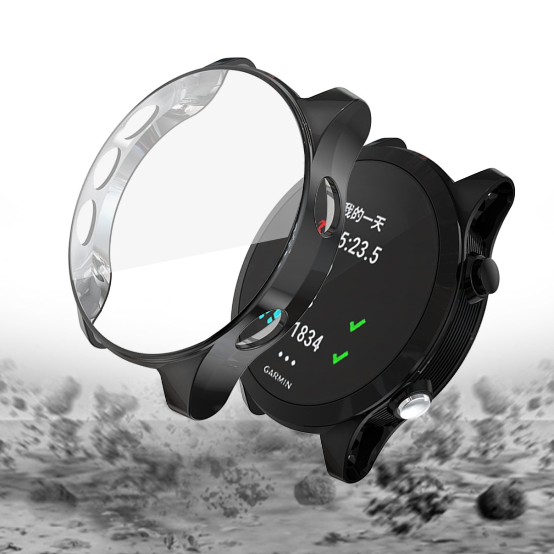 For-Garmin-Forerunner-935-TPU-Electroplated-Watch-Case(Black)
