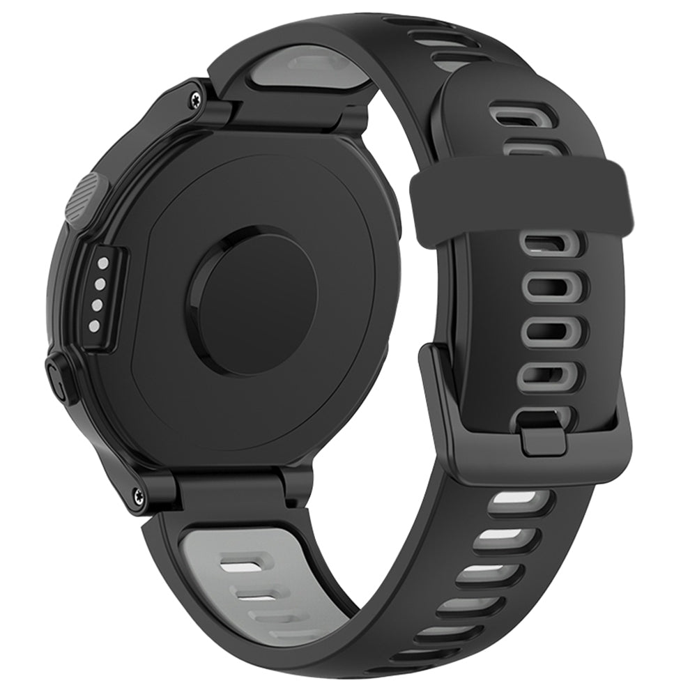 For-Garmin-Forerunner-220/230/235/620/630/735XT-Two-color-Silicone-Watch-Band(Black+Grey)