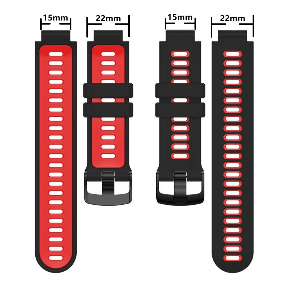 For-Garmin-Forerunner-220/230/235/620/630/735XT-Two-color-Silicone-Watch-Band(Black+Grey)