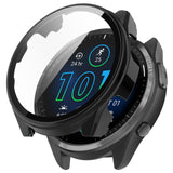 For-Garmin-Forerunner-965-PC-+-Toughened-Film-Integrated-Watch-Protective-Case(Black)