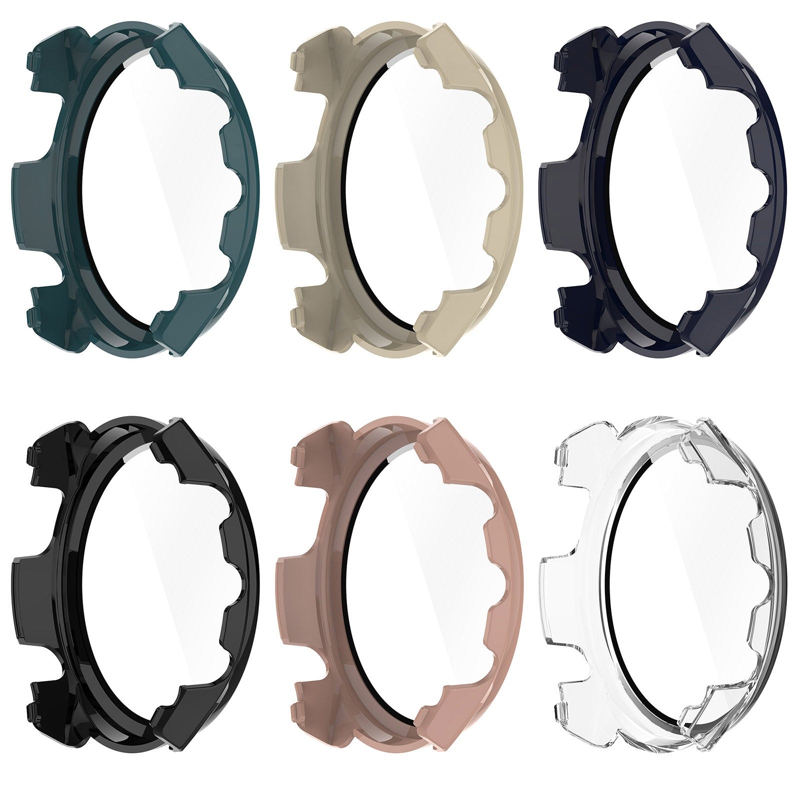 For-Garmin-Forerunner-965-PC-+-Toughened-Film-Integrated-Watch-Protective-Case(Black)