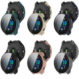 For-Garmin-Forerunner-965-PC-+-Toughened-Film-Integrated-Watch-Protective-Case(Black)