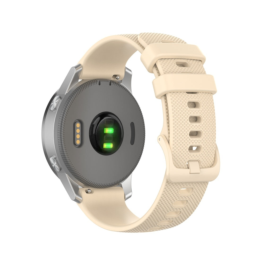 For-Garmin-Silicone-Smart-Watch-Watch-Band,-Size:20mm-Universal(Cream-Color)