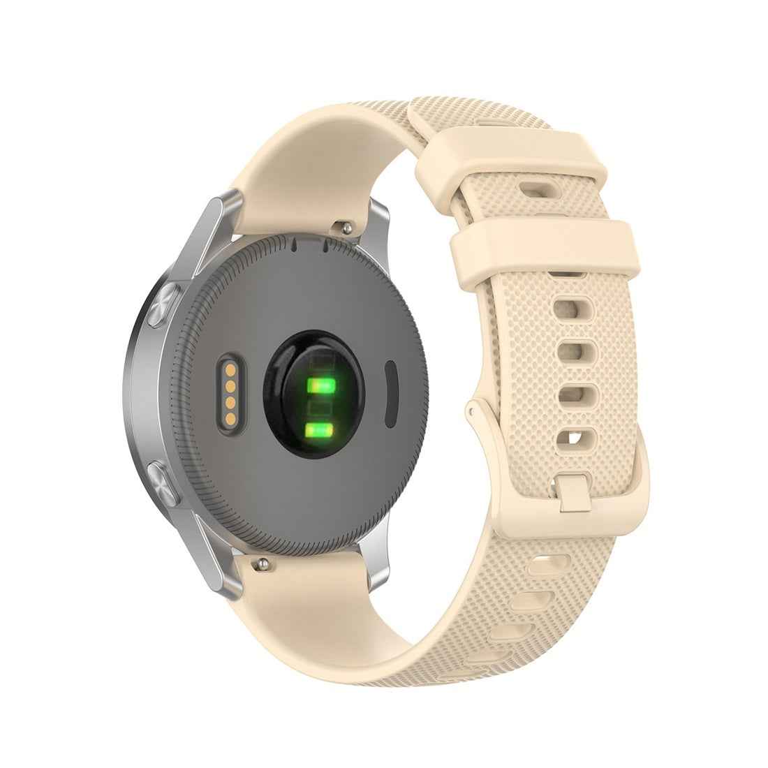 For-Garmin-Silicone-Smart-Watch-Watch-Band,-Size:20mm-Universal(Cream-Color)
