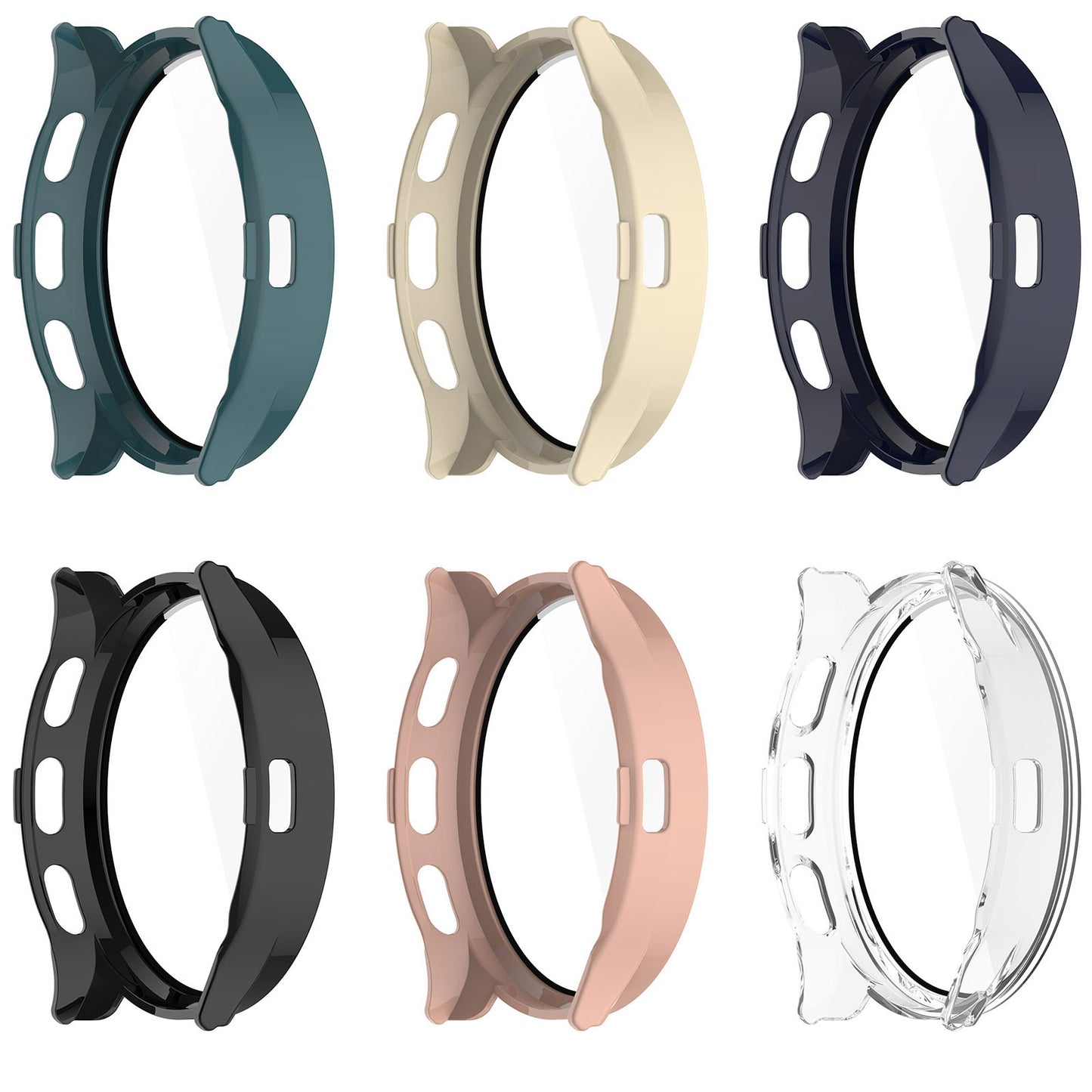 For-Garmin-Venu-3-PC-+-Tempered-Film-Integrated-Watch-Protective-Case(Black)