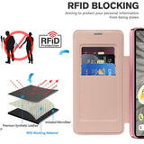 For-Google-Pixel-7a-Shield-Magsafe-RFID-Anti-theft-Rhombus-Leather-Phone-Case(Pink)