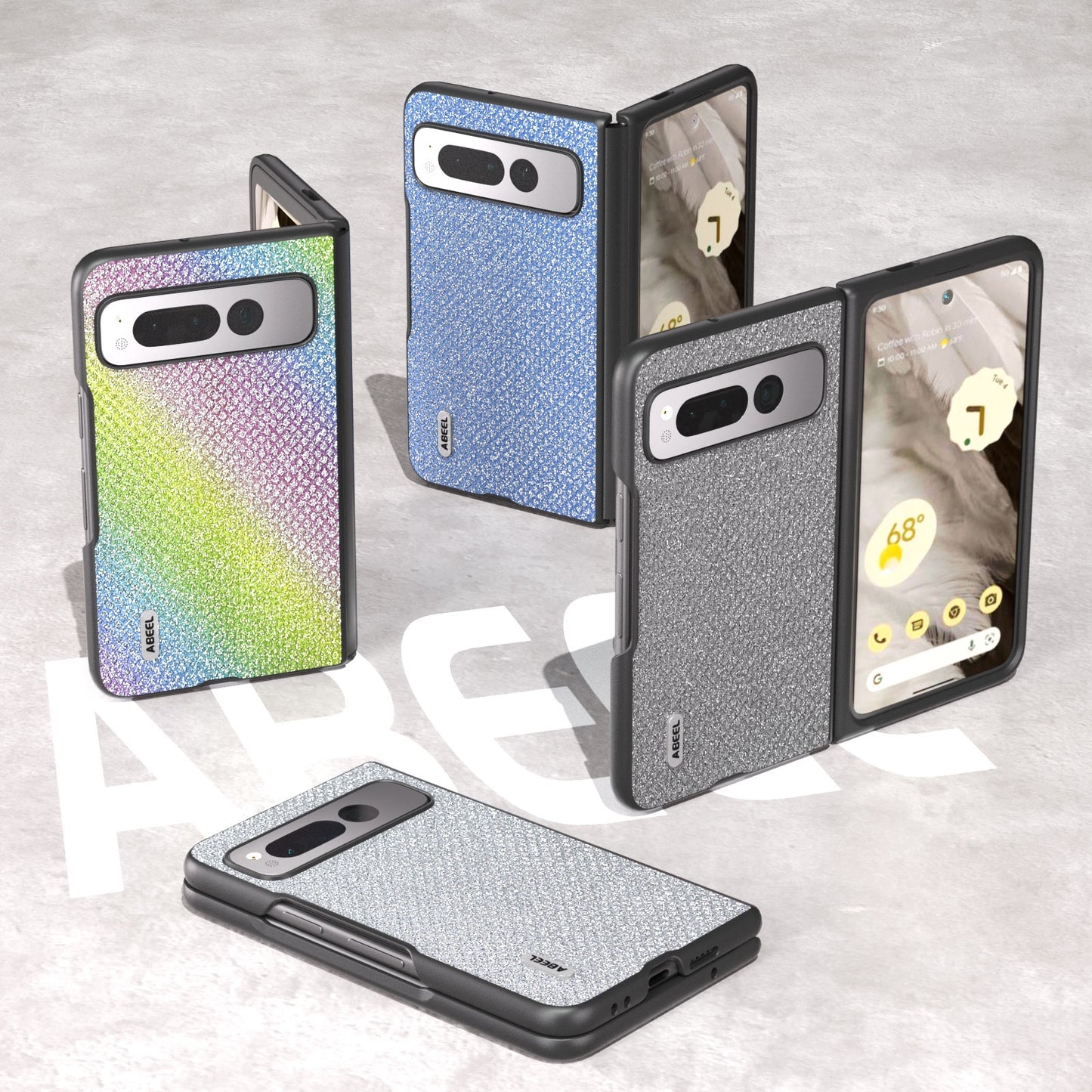 For-Google-Pixel-Fold-ABEEL-Diamond-Series-Black-Edge-Phone-Case(Black)