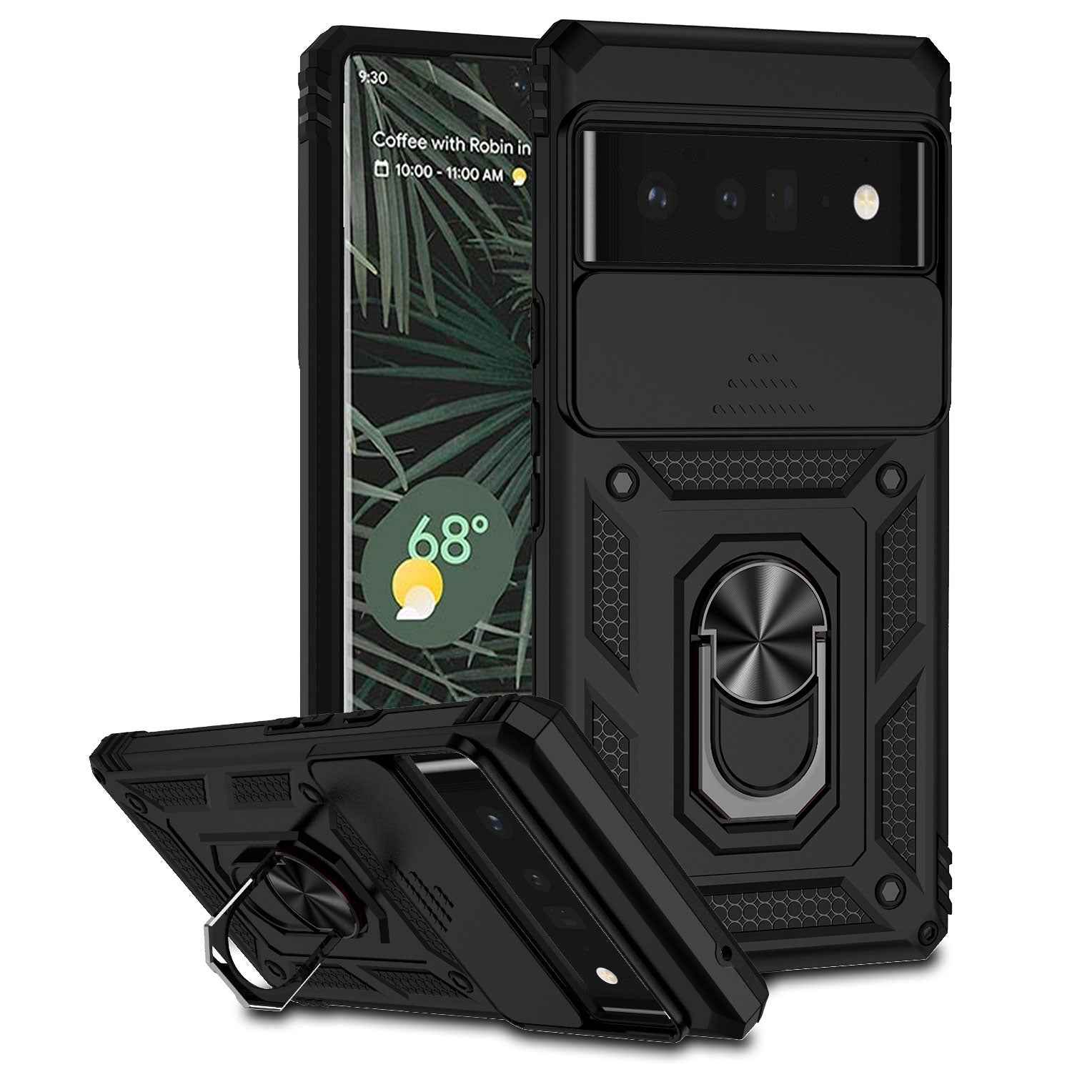 For-Google-Pixel-6-Pro-Sliding-Camshield-Holder-Phone-Case(Black)
