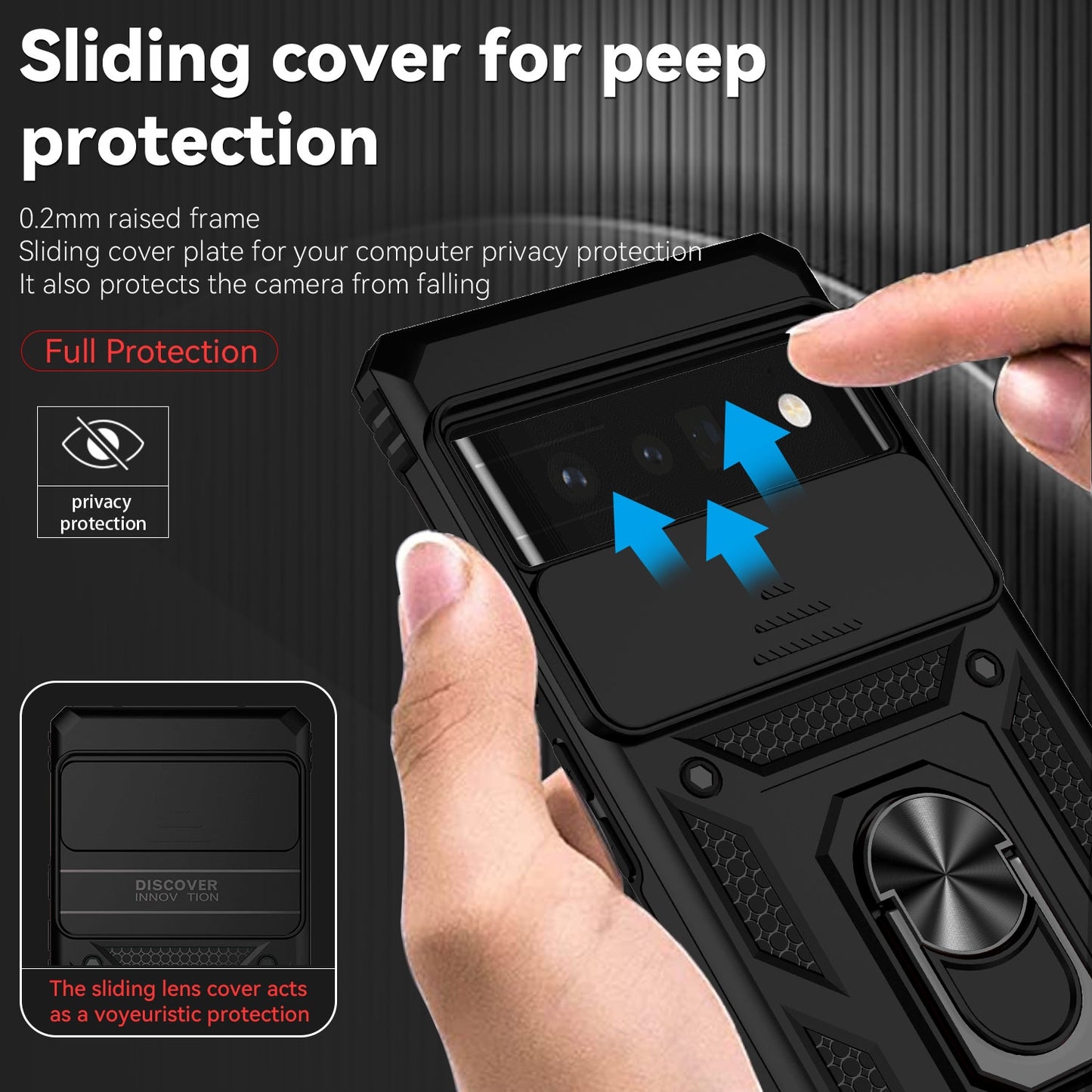 For-Google-Pixel-6-Pro-Sliding-Camshield-Holder-Phone-Case(Black)