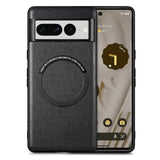For-Google-Pixel-7-Pro-Solid-Color-Magsafe-Leather-Phone-Case(Black)